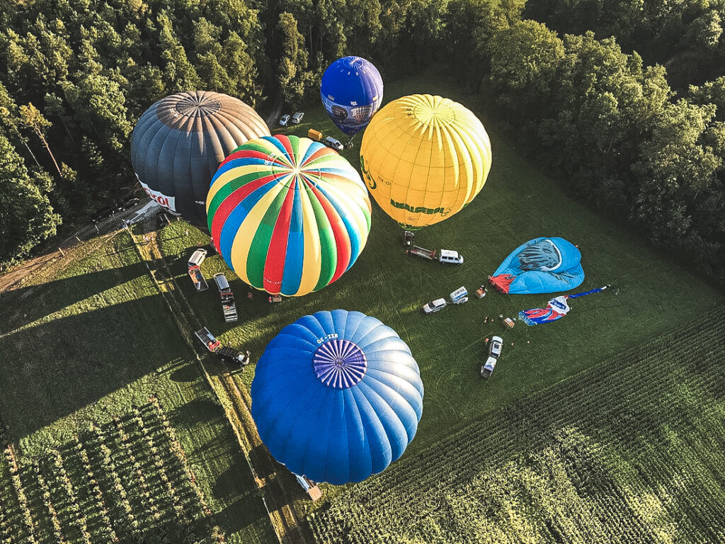 Balloons photographed from above